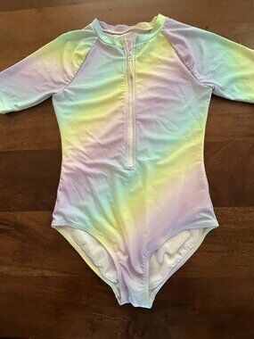 GAP Kids pink tie dye long sleeve one-piece swimsuit / rash guard Size XXL